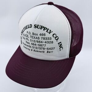 Vintage Hub Oilfield Supply Co Hat Alice Texas Trucker Snapback Cap